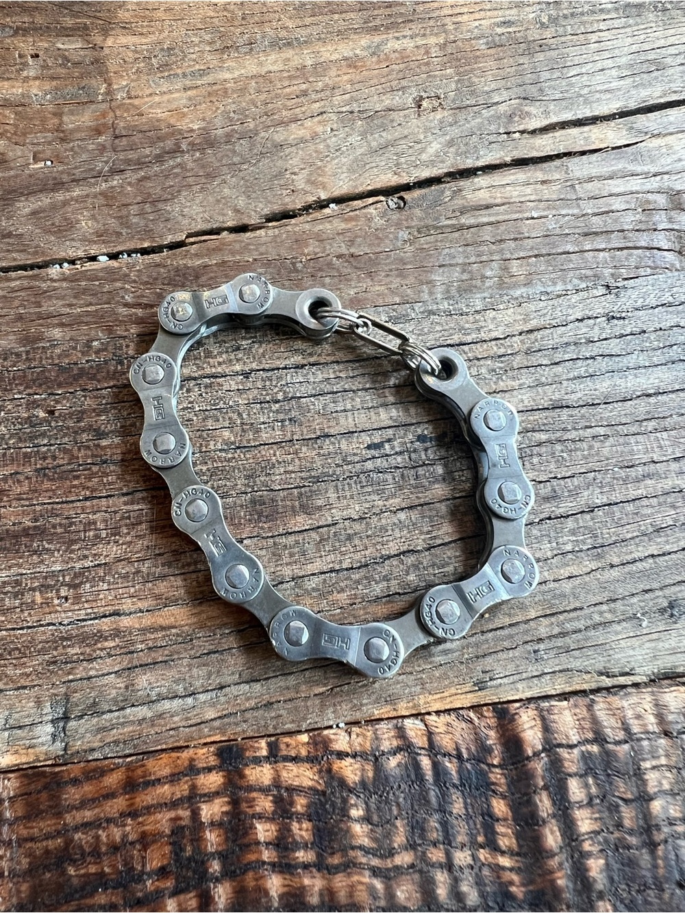 HG Motorcycle/ Bicycle/ Bike Chain Bracelet Tough Rugged Heavy Silver Chrome